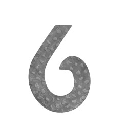 Číslo domové 6, 120x80x3mm zdobené, bez povrchovej úpravy Číslo domové 6, 120x80x3mm zdobené, bez povrchovej úpravy